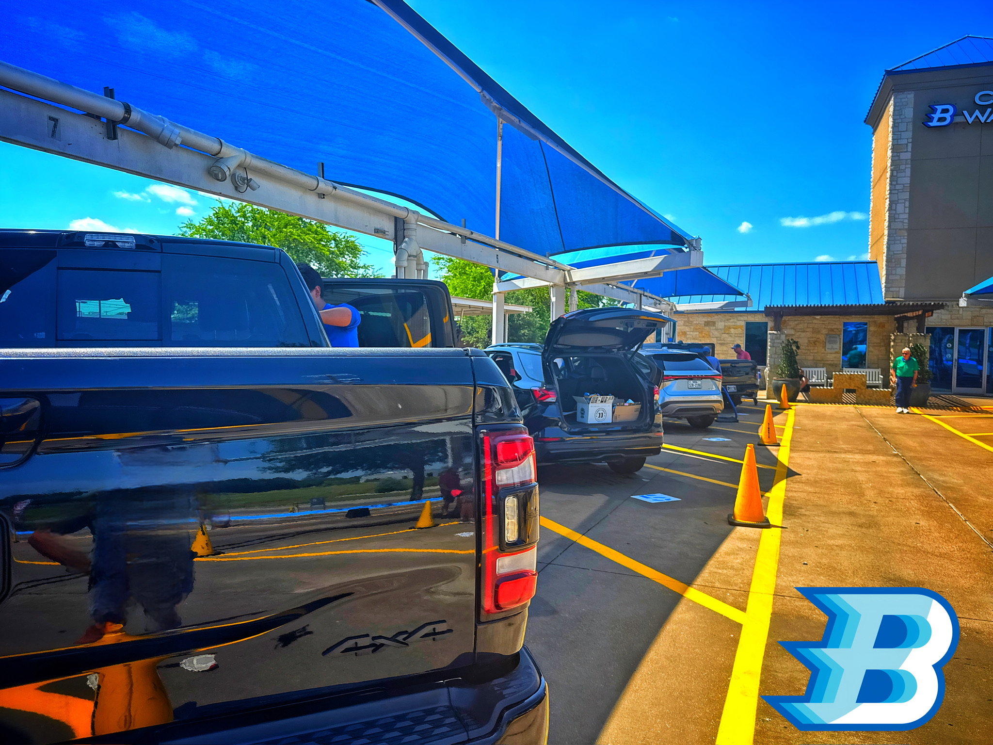 A view of the wash bays at Brightworks Granbury.