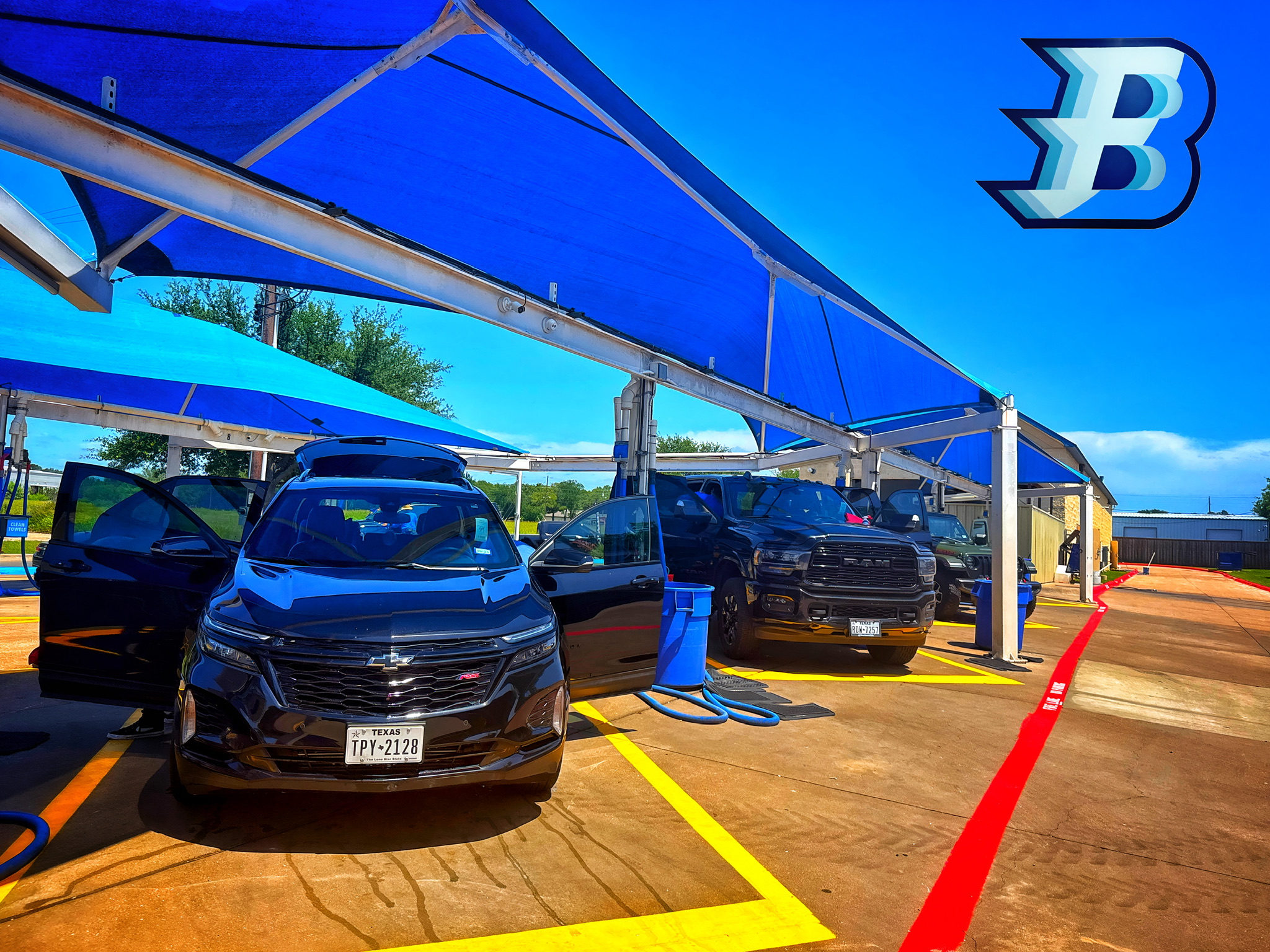 Car care under the canopy at Brightworks Granbury.